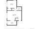 Detailed floor plan showcasing the layout of the living room, kitchen, bathroom, and bedroom, providing a clear sense of space at 2100 N Franklin St # 8, Denver, CO 80205