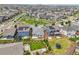 Aerial view displays a beautifully landscaped yard and fenced-in backyard at 5928 N Odessa St, Aurora, CO 80019