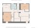 Basement apartment floor plan featuring a kitchen, bathroom, 2 bedrooms, and living space at 1226 Clayton St, Denver, CO 80206