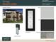 Image of exterior finishes including white siding and stone, black front door, and modern lighting fixtures at 2758 Utica St, Denver, CO 80212