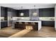 Spacious kitchen with a large center island, modern appliances, and dark wood cabinetry at 2758 Utica St, Denver, CO 80212