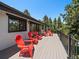 Deck featuring Adirondack chairs with treetop and expansive sky views at 31756 Buffalo Park Rd, Evergreen, CO 80439