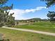 Scenic view of the property showcasing a long driveway and lush green fields at 31756 Buffalo Park Rd, Evergreen, CO 80439