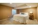 Basement bedroom featuring carpeted floors, a large window, and a queen size bed at 19099 E Creekside Dr, Parker, CO 80134