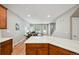 Spacious living area with open concept kitchen and dining featuring recessed lighting and wood flooring at 3482 E 28Th Ave, Denver, CO 80205