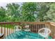Outdoor patio with wood railing overlooking green foliage at 8866 E Easter Ave, Centennial, CO 80112