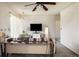 Cozy living room with lots of light, ceiling fan, and carpeted floors at 3035 Oneal Pkwy # 35T, Boulder, CO 80301