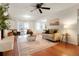 Cozy living room featuring a fireplace and comfortable seating at 638 S Troy St, Aurora, CO 80012