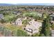 An aerial view of the estate, showing proximity to the Denver Tech Center, and other local neighborhoods at 6180 E Quincy Ave, Cherry Hills Village, CO 80111