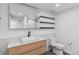 Bathroom featuring a modern sink, vanity, and contemporary toilet at 1601 Park Ave # 112, Denver, CO 80218