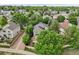 Aerial view of a home showcasing its lush, mature landscaping in a desirable neighborhood at 17051 Wellington Dr, Parker, CO 80134