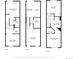 Floorplans showcasing the first, second and third floors of this home at 2074 Oakcrest Cir, Castle Rock, CO 80104