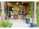 Relaxing back porch offering comfortable seating, a ceiling fan, and scenic views for tranquil afternoons at 3418 New Haven Cir, Castle Rock, CO 80109