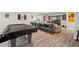Finished basement with a pool table and media area for entertainment at 42013 Big Horn Cir, Elizabeth, CO 80107