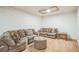 Finished basement living area featuring comfortable seating and a small wooden table at 1063 W Powers Ave, Littleton, CO 80120