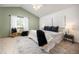 Main bedroom features vaulted ceiling, white trim and big window at 18899 E Whitaker Cir, Aurora, CO 80015