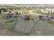 Aerial view showcasing the home and its location in a scenic, tree-filled neighborhood at 2146 Savage Rd, Elizabeth, CO 80107