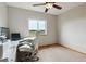 Bright office features a large window with scenic views and white office furniture at 2146 Savage Rd, Elizabeth, CO 80107