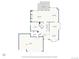 First floor plan showing the layout of the kitchen, living room, and garage at 6449 S Jamaica Cir, Englewood, CO 80111