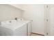 Well-lit laundry area complete with modern washer and dryer and extra shelf space at 15555 E 40Th Ave # 36, Denver, CO 80239
