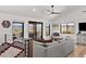 This bright living room offers lots of natural light and stunning views from the surrounding windows and deck at 3303 Wolfensberger Rd, Sedalia, CO 80135