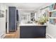 Modern kitchen with white countertops and dark blue cabinets at 3736 S Lincoln St, Englewood, CO 80113