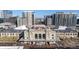 Aerial view of historic Union Station framed by modern buildings and cityscape at 1750 Wewatta St # 809, Denver, CO 80202