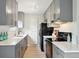 Updated kitchen boasting quartz countertops, modern appliances, and gray cabinetry at 9740 W 104Th Dr, Westminster, CO 80021
