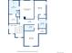 Layout featuring primary bedroom, bedrooms, baths, walk-in closet, laundry room and hall dimensions at 6491 N Danube St, Denver, CO 80249