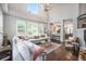 Inviting living room with large windows, an open layout, and views of the kitchen and backyard at 8548 Winter Berry Dr, Castle Pines, CO 80108