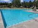 Large community swimming pool with lounge chairs, tables, and lawn at 8548 Winter Berry Dr, Castle Pines, CO 80108
