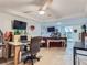 Finished basement featuring a second craft area and entertainment space at 13908 E Linvale Pl, Aurora, CO 80014