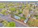 Aerial view showcases a lovely home and well-maintained yard nestled in a serene neighborhood at 3201 S Clarkson St, Englewood, CO 80113