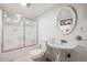 Bathroom featuring a decorative glass door at 2865 Newland St, Wheat Ridge, CO 80214