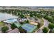 Lovely aerial view of community amenities including tennis courts, pool, playground and nearby neighborhoods at 13307 Humboldt Dr, Thornton, CO 80241