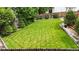A verdant, meticulously manicured backyard lined with mature hedges and a classic wood fence, providing privacy at 13307 Humboldt Dr, Thornton, CO 80241