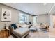 Cozy living room features stylish decor, hardwood floors, neutral paint, and natural light from large windows at 4682 Chatham St, Boulder, CO 80301