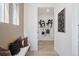 Inviting entryway with bench seating, stylish decor, and convenient storage solutions at 13326 Blue Amber Ct, Parker, CO 80134