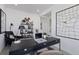 Chic home office featuring a modern desk, stylish decor, and a comfortable armchair at 13326 Blue Amber Ct, Parker, CO 80134