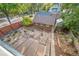 Elevated view of backyard with deck, shed and garden at 2203 Bellaire St, Denver, CO 80207