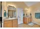 Double vanity bathroom with ample storage at 5508 Triple Crown Dr, Frederick, CO 80504