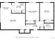 Detailed floor plan showcasing the layout of the living room, bedrooms, kitchen, and bathroom with labeled dimensions at 1175 N Emerson St # 308, Denver, CO 80218
