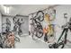 Bike storage room with various bicycles mounted on the wall and some on the floor at 336 N Grant St # 412, Denver, CO 80203