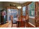 Charming dining area with natural light, hardwood floors, and access to the outdoor patio at 4275 S Dawson St, Aurora, CO 80014