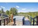 Enjoy outdoor hot tub and seating area with beautiful mountain views at 3945 Douglas Mountain Dr, Golden, CO 80403