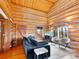 Comfortable living room with hardwood floors, wood paneling, a large blue sofa and nice decor at 3945 Douglas Mountain Dr, Golden, CO 80403