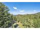 Stunning mountain views surrounded by lush green trees under a bright blue, partly cloudy sky at 3945 Douglas Mountain Dr, Golden, CO 80403