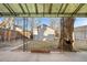 View of the backyard shed, as seen from the covered patio at 4518 Elm Ct, Denver, CO 80211