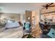 Open-concept living space with kitchen, dining, living room and bedroom, perfect for modern living at 4285 S Salida Way # 17, Aurora, CO 80013