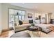 Spacious living room featuring a comfortable sectional, wood floors, and an open layout at 5975 S Milwaukee Way, Centennial, CO 80121